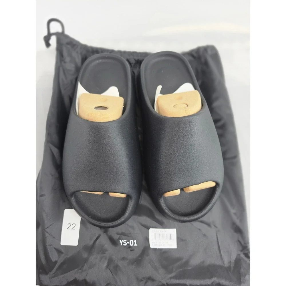 YS-01 Black Slide Sandals Men Size 9 Minimalist Foam Comfort Slides